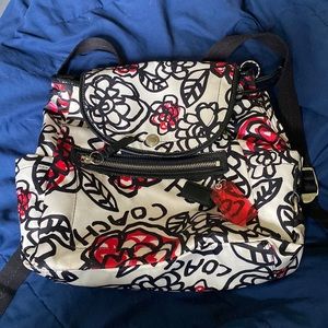 Coach poppy daisy floral graffiti backpack